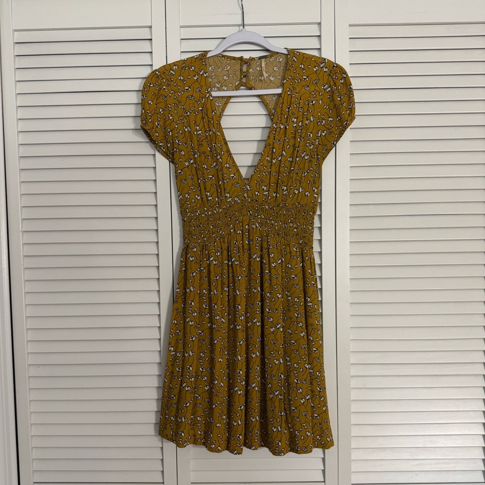 Free People Dress Floral Backless Sundress Casual Dress Sz S Boho